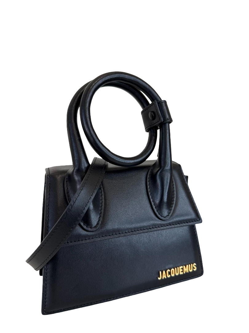 Jacquemus Le Chiquito Noeud Coiled Black Leather Handbag