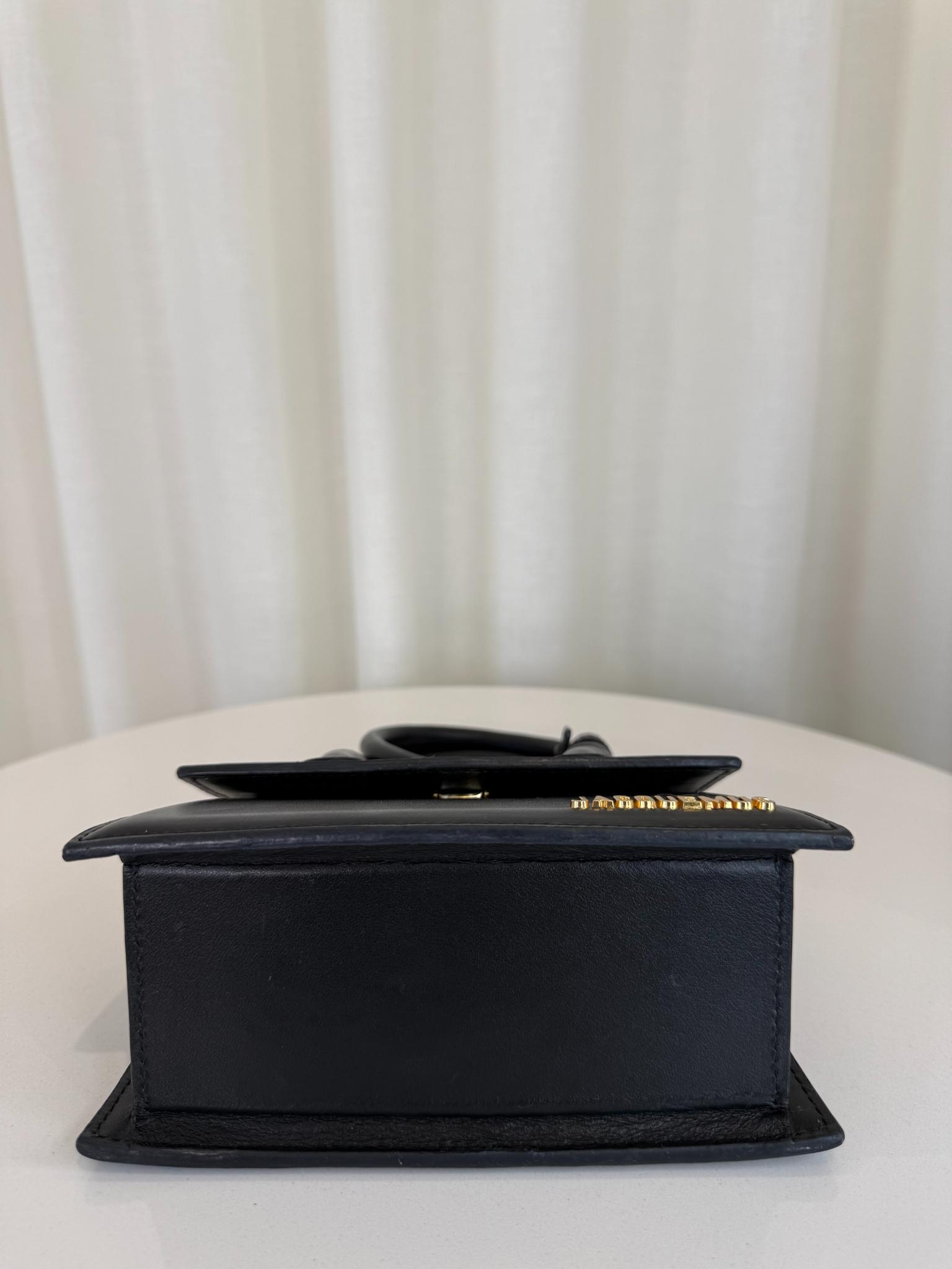 Jacquemus Le Chiquito Noeud Coiled Black Leather Handbag