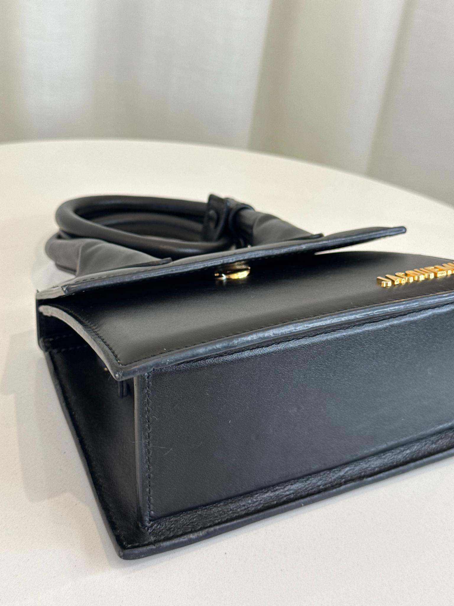 Jacquemus Le Chiquito Noeud Coiled Black Leather Handbag