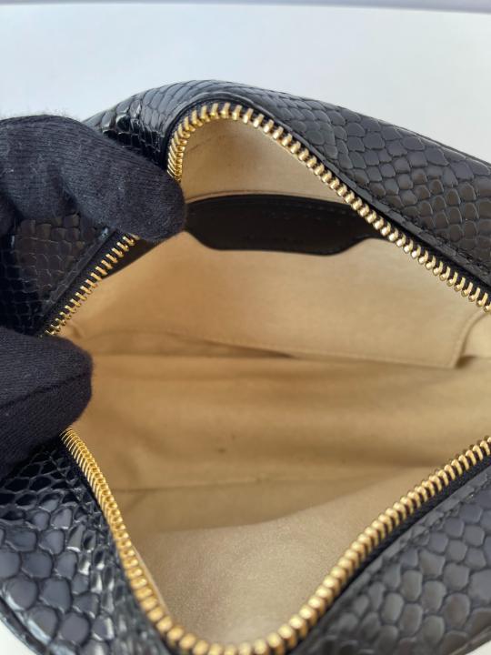 Stella McCartney White/Black Python Embossed Faux Leather Star Crossbody Bag