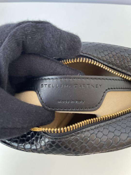 Stella McCartney White/Black Python Embossed Faux Leather Star Crossbody Bag