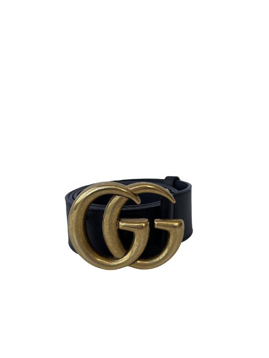 Gucci GG Marmont Black Leather Belt
