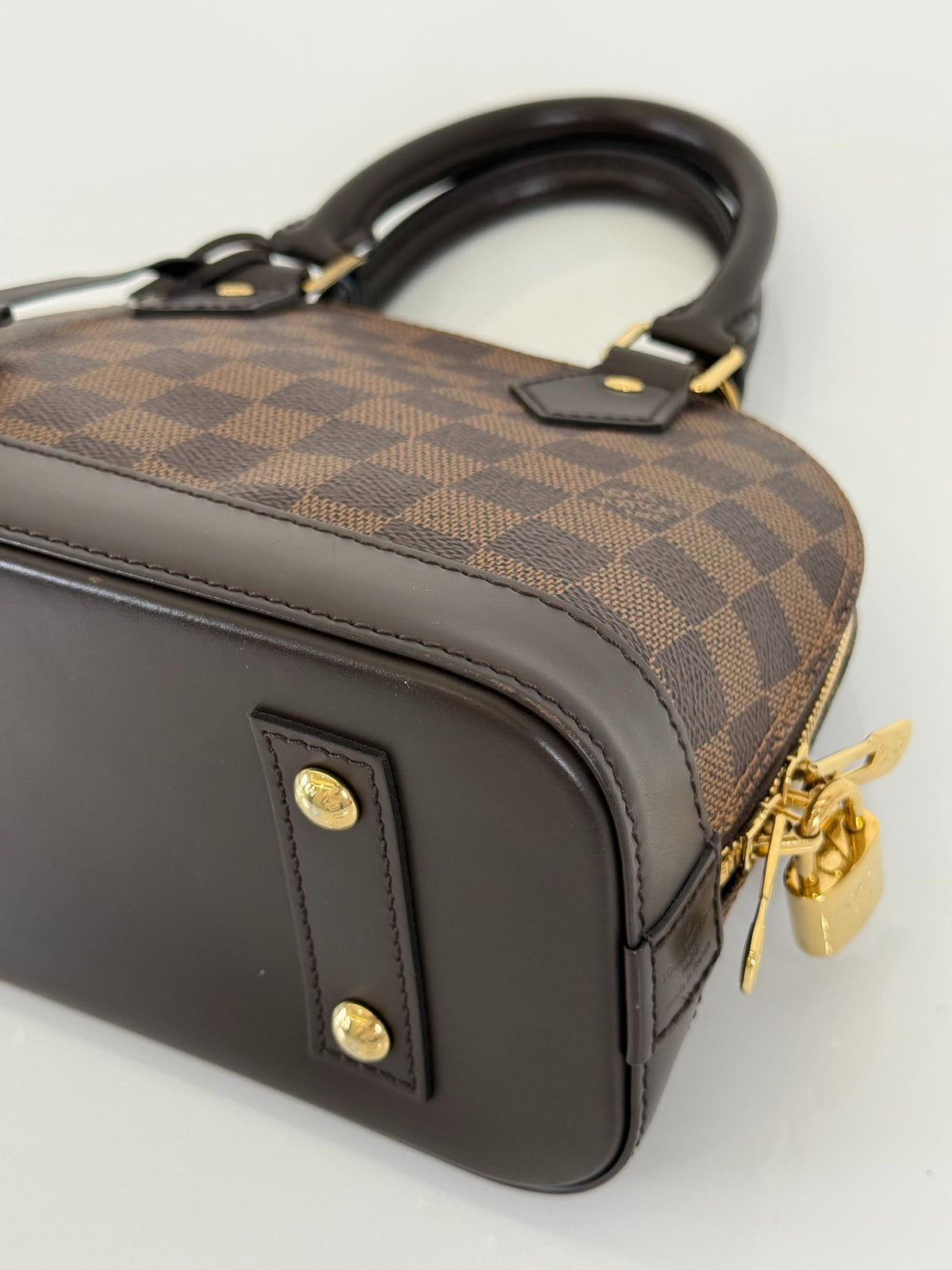 Louis Vuitton Alma BB Damier Ebene Canvas with H.B Initials
