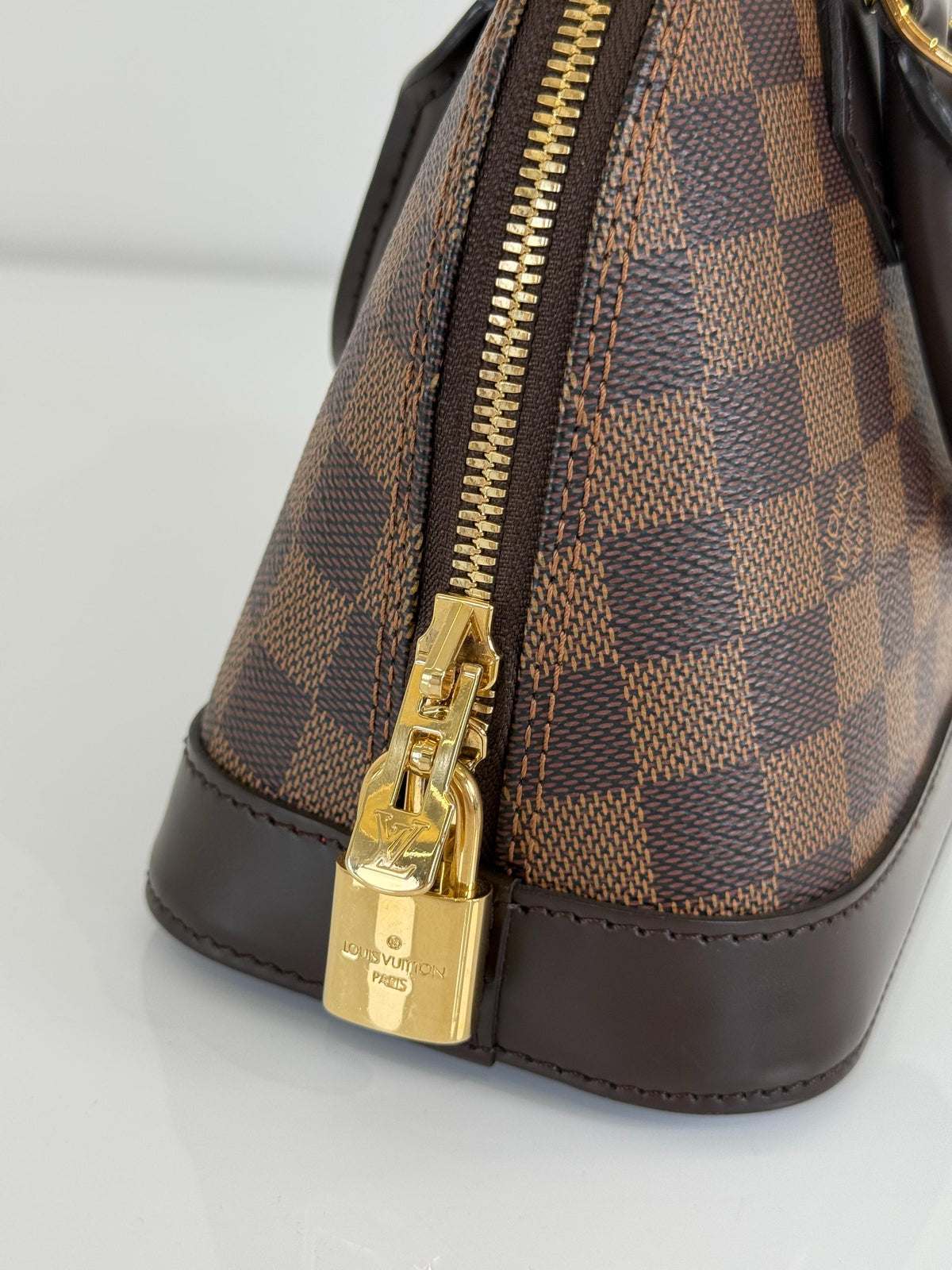 Louis Vuitton Alma BB Damier Ebene Canvas with H.B Initials
