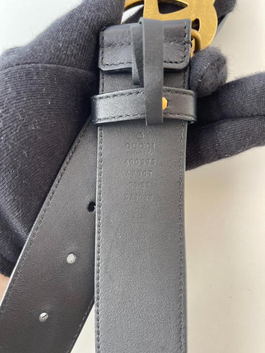 Gucci GG Marmont Black Leather Belt