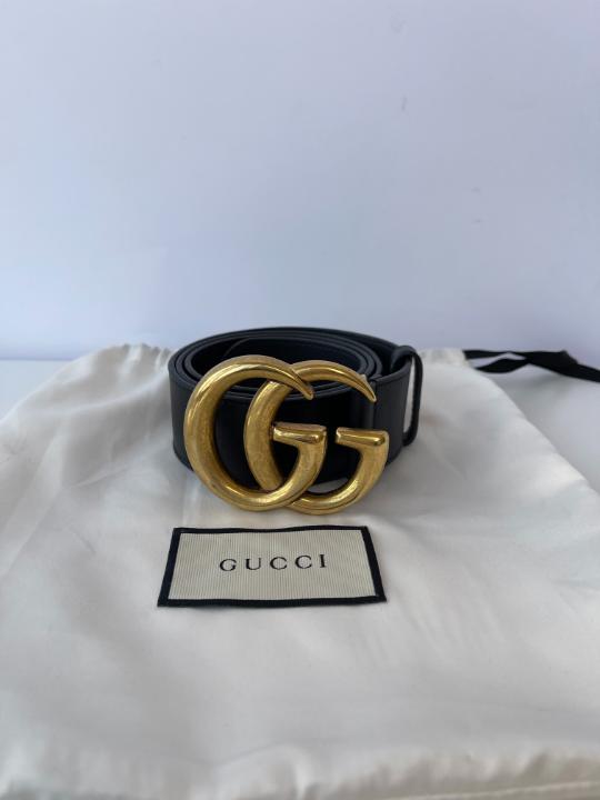 Gucci GG Marmont Black Leather Belt