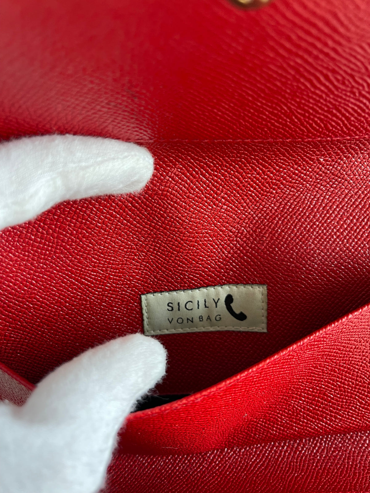 Dolce Gabbana Red/White Striped Leather Mini Sicily Von Bag