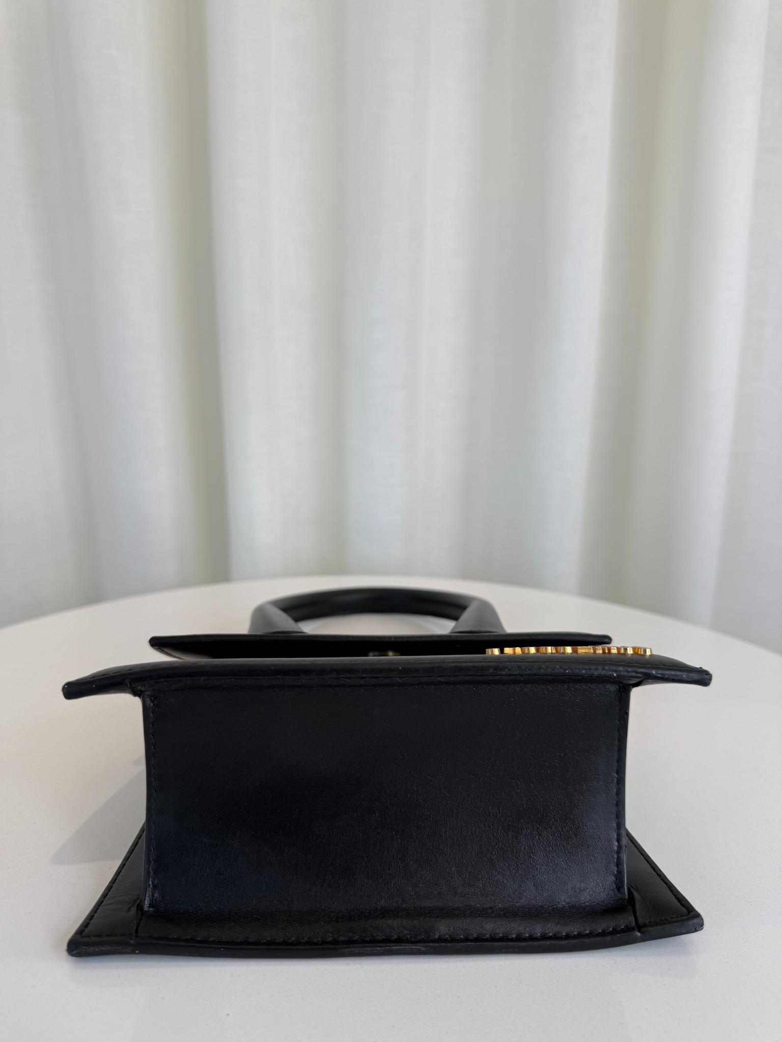 Jacquemus Le Chiquito Medium Black Leather Handbag