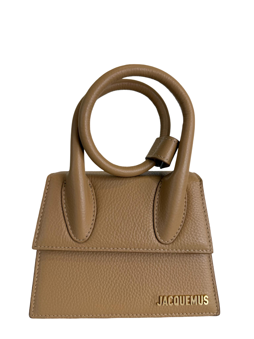 Jacquemus Le Chiquito Noeud Coiled Camel Leather Handbag