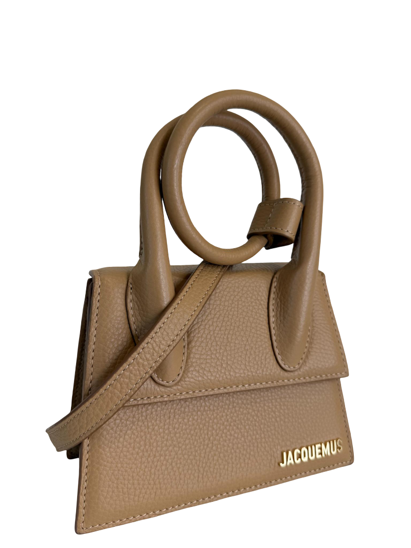 Jacquemus Le Chiquito Noeud Coiled Camel Leather Handbag