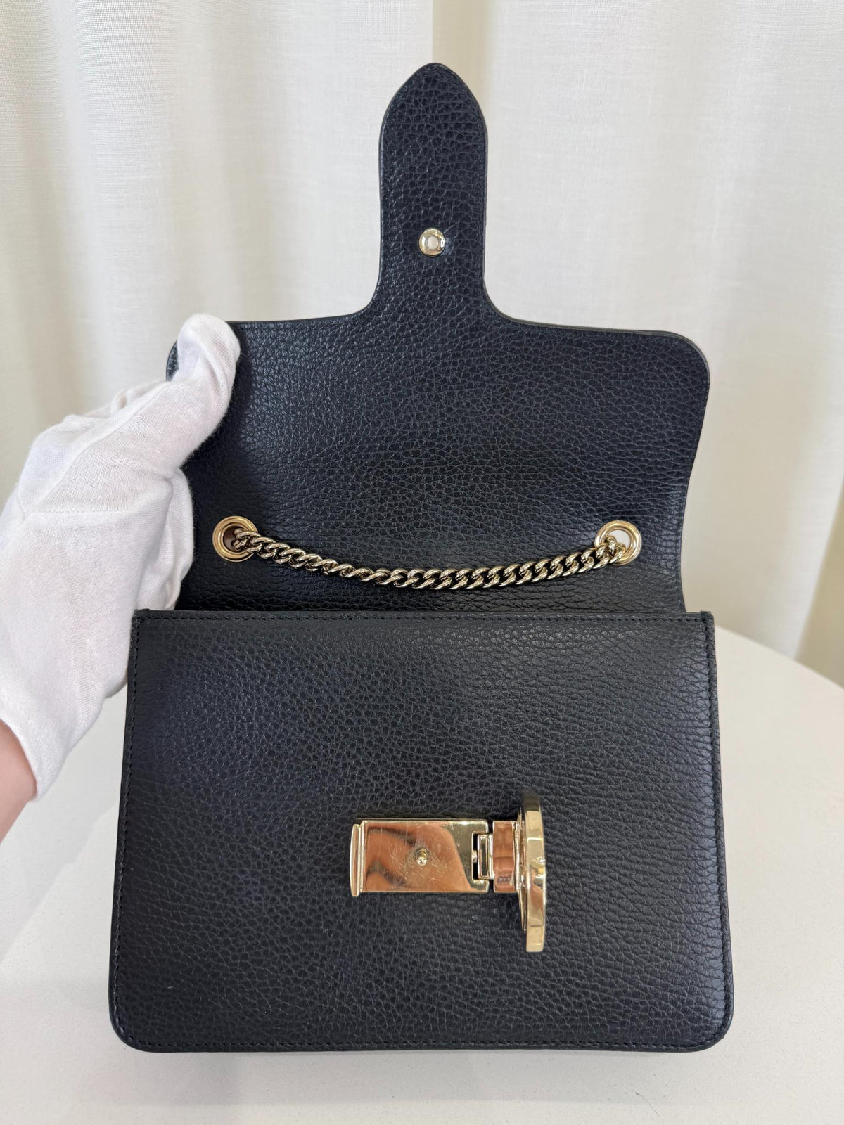 Gucci Dollar Calfskin Interlocking G Black Leather Crossbody bag
