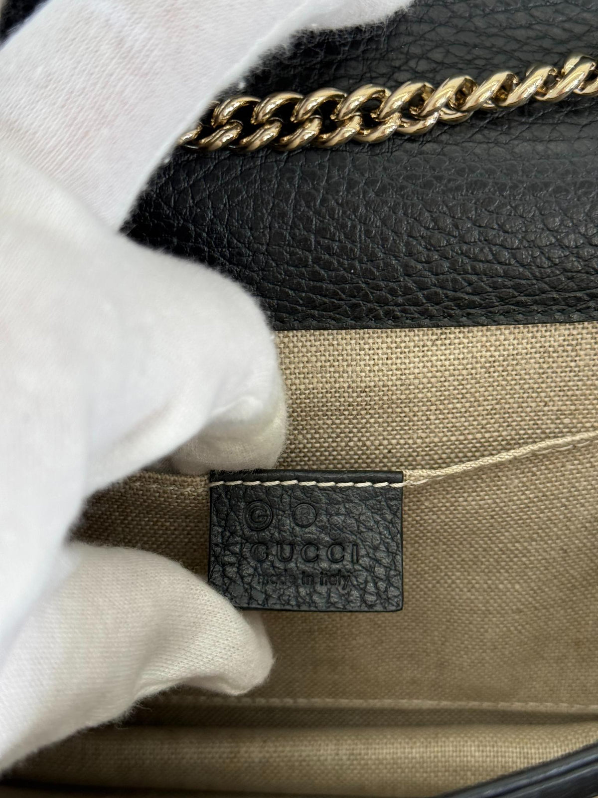 Gucci Dollar Calfskin Interlocking G Black Leather Crossbody bag