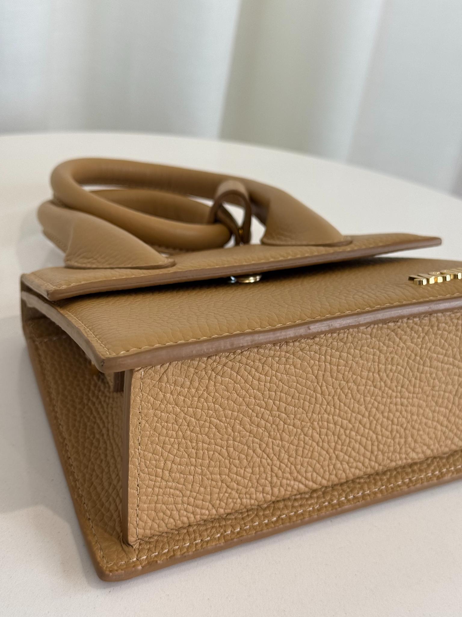 Jacquemus Le Chiquito Noeud Coiled Camel Leather Handbag