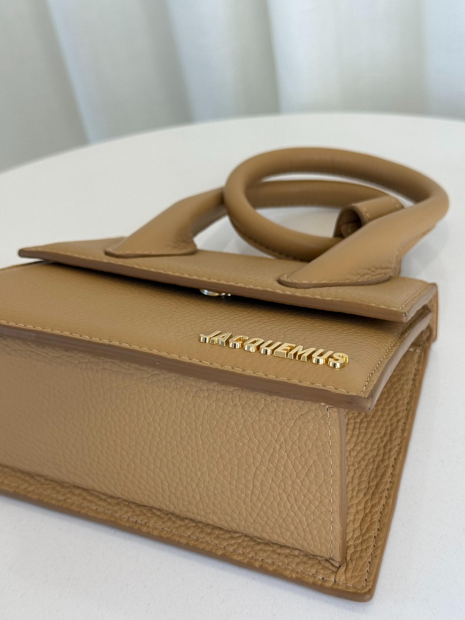Jacquemus Le Chiquito Noeud Coiled Camel Leather Handbag