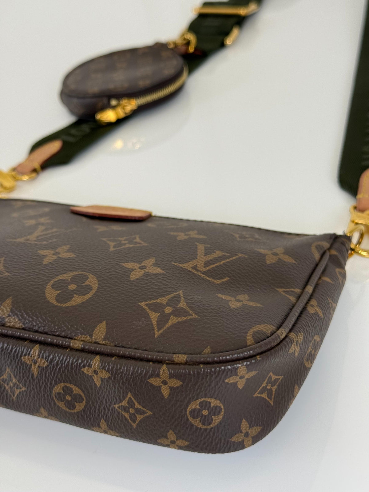 Louis Vuitton Multi Pochette Accessoires Khaki Strap Monogram Canvas
