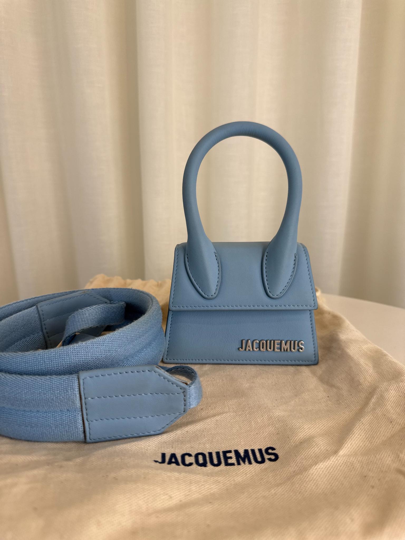 Jacquemus Le Chiquito Mini Light Blue Leather Bag