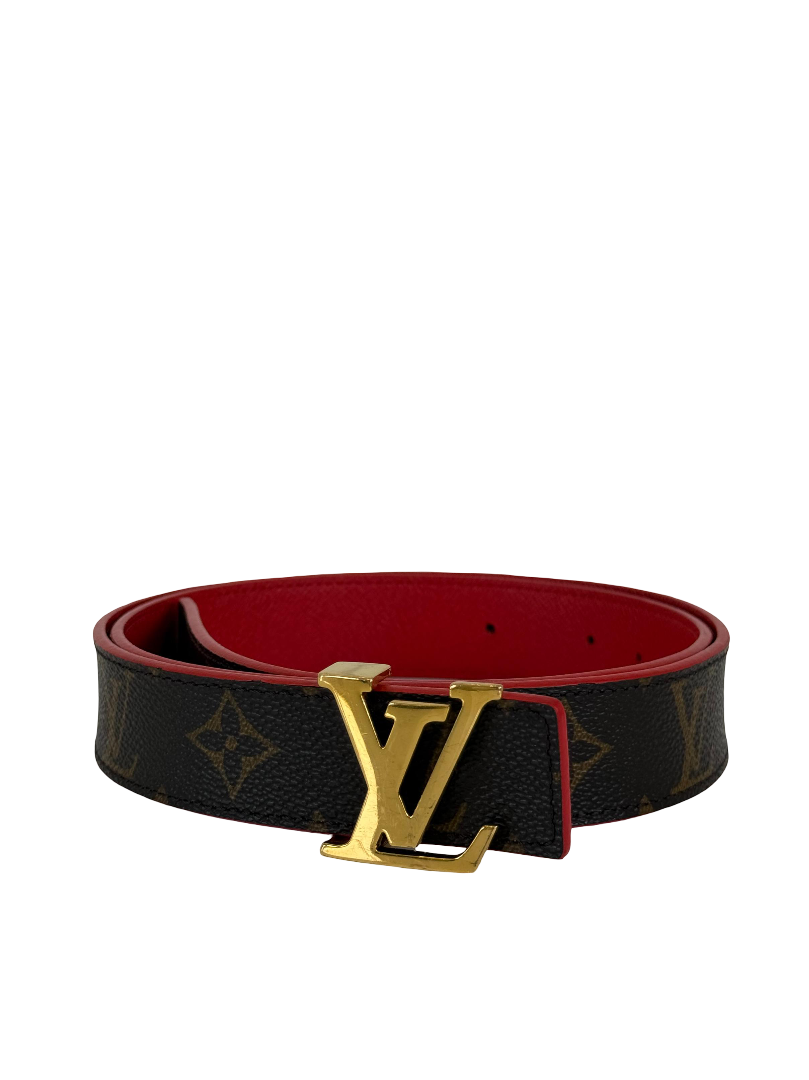 Louis Vuitton LV Initiales 30mm Reversible Belt Red Monogram Canvas