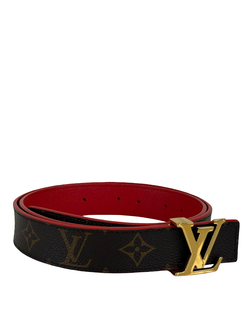 Louis Vuitton LV Initiales 30mm Reversible Belt Red Monogram Canvas
