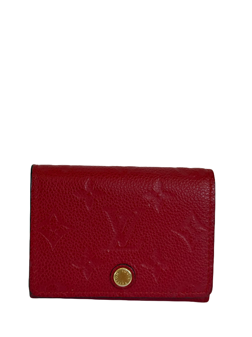 Louis Vuitton Business Card Holder Cherry Monogram Empreinte Leather