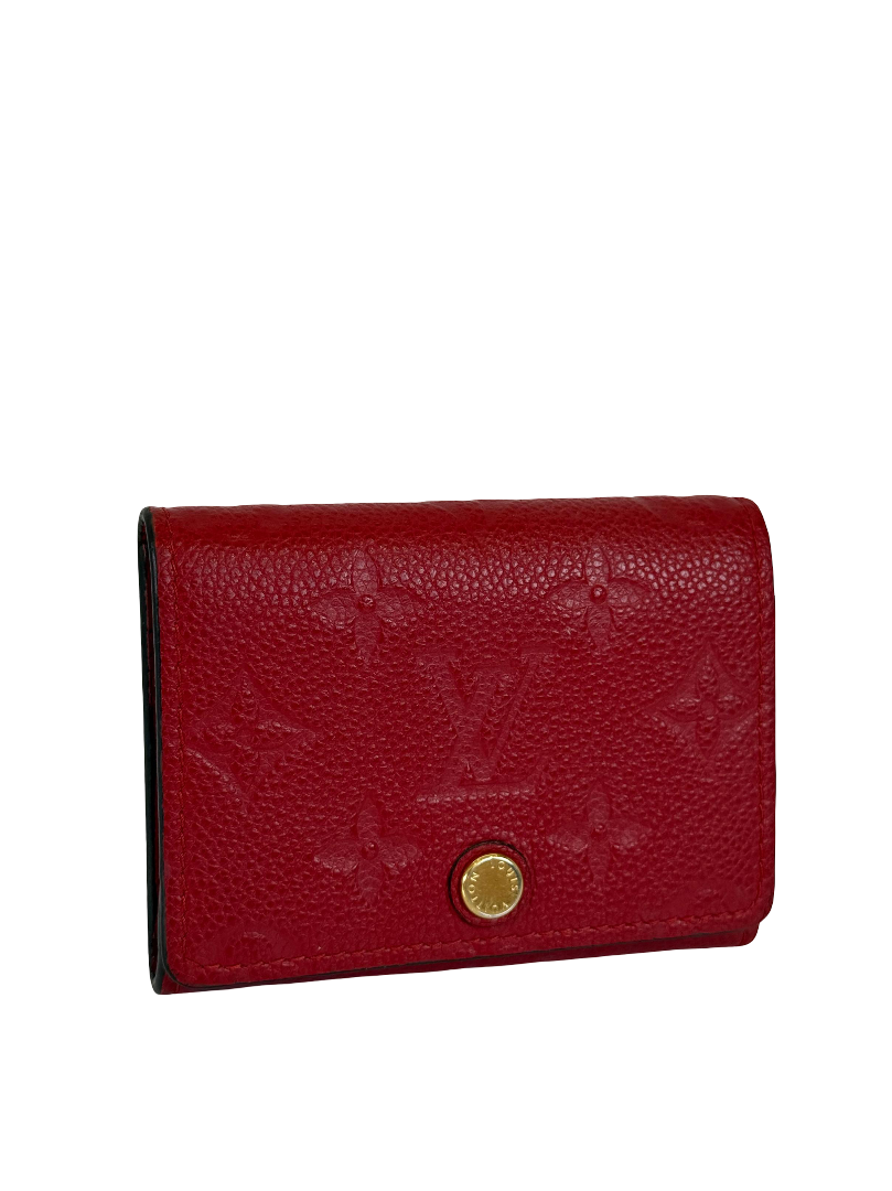 Louis Vuitton Business Card Holder Cherry Monogram Empreinte Leather