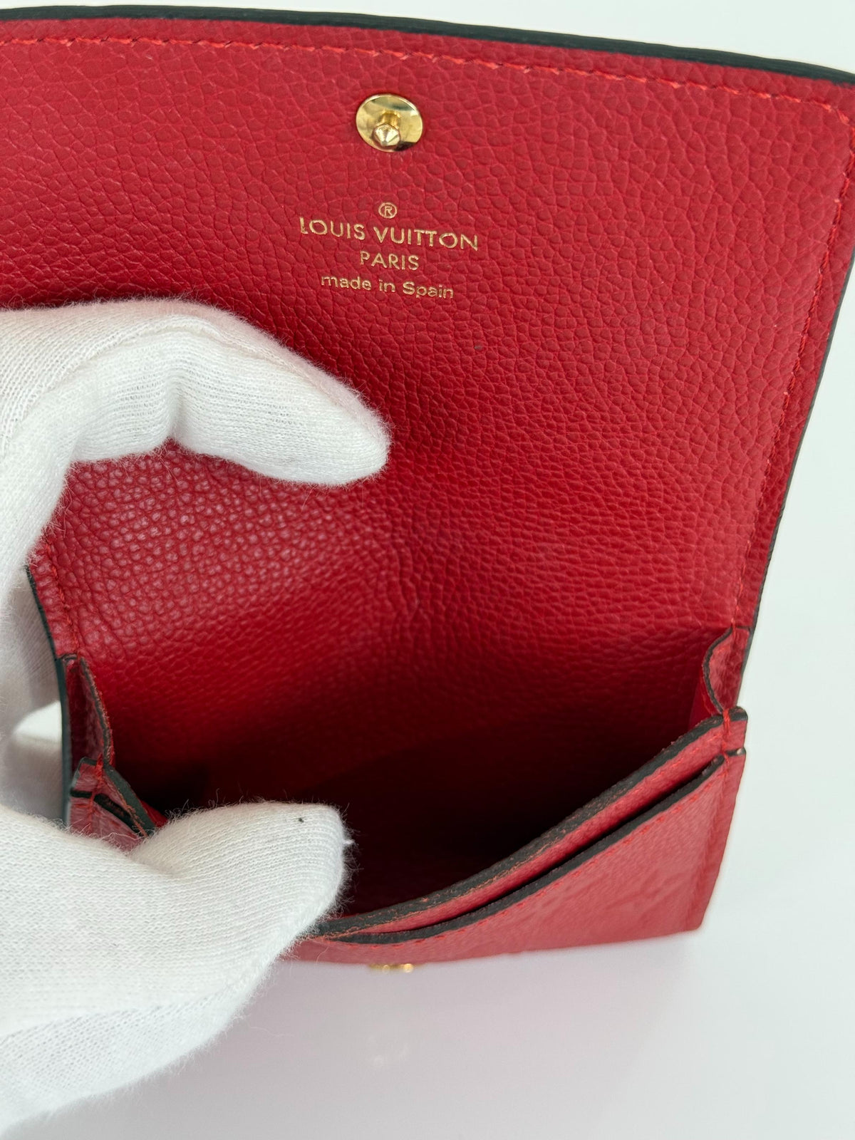 Louis Vuitton Business Card Holder Cherry Monogram Empreinte Leather