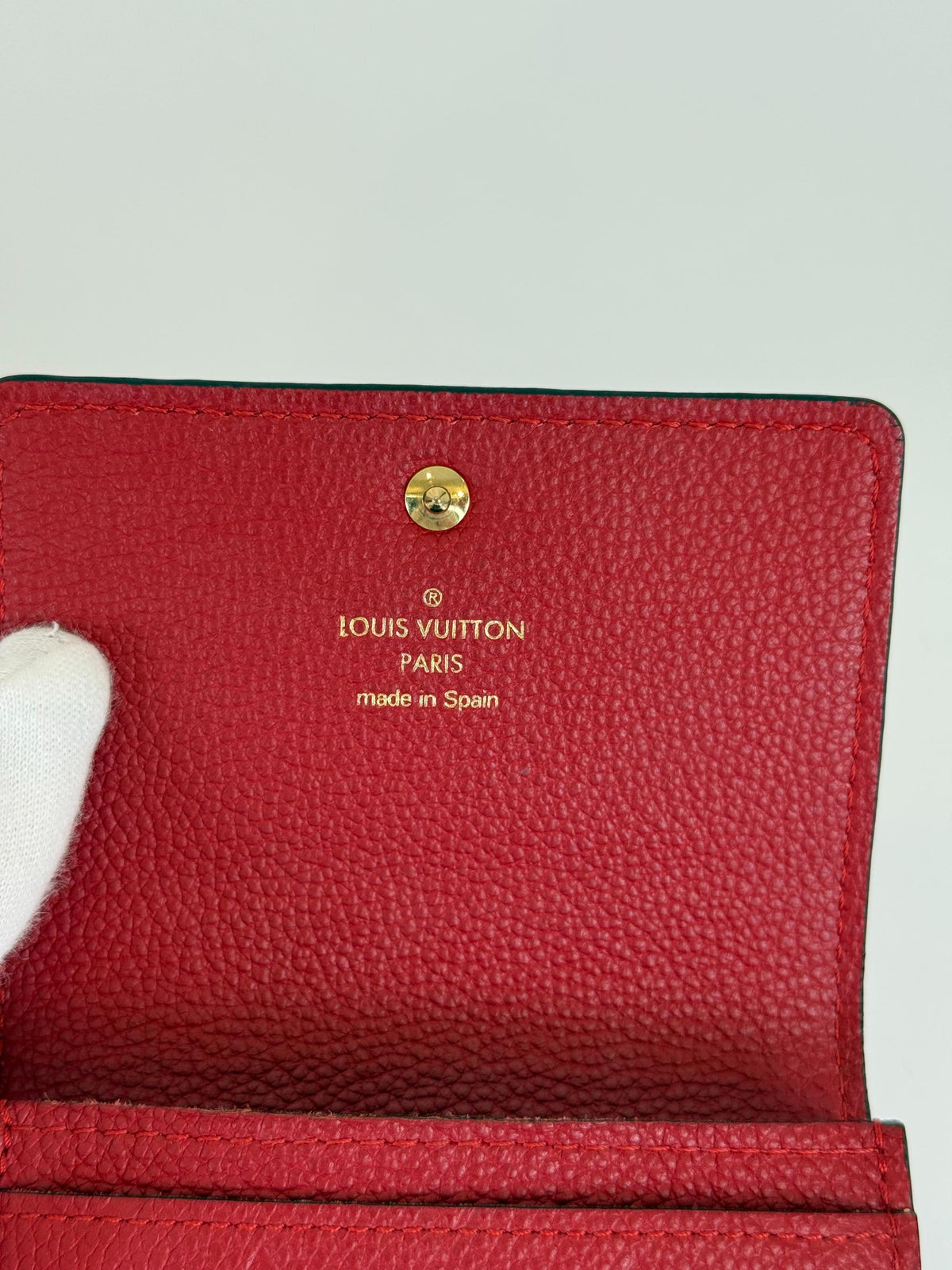 Louis Vuitton Business Card Holder Cherry Monogram Empreinte Leather