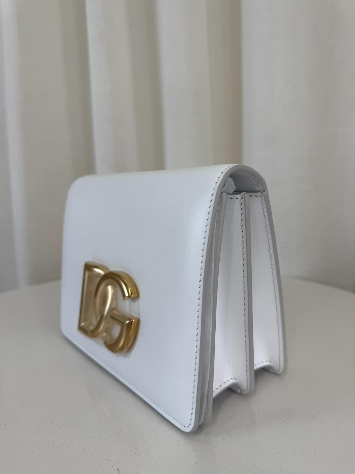 Dolce Gabbana 3.5 White Leather Crossbody Bag