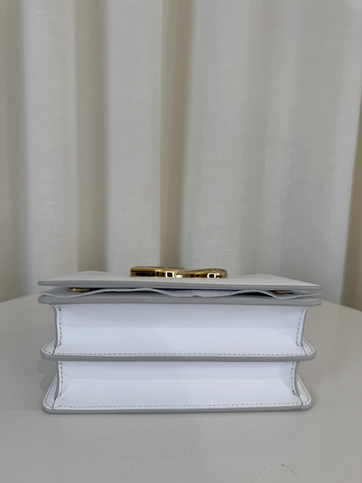 Dolce Gabbana 3.5 White Leather Crossbody Bag