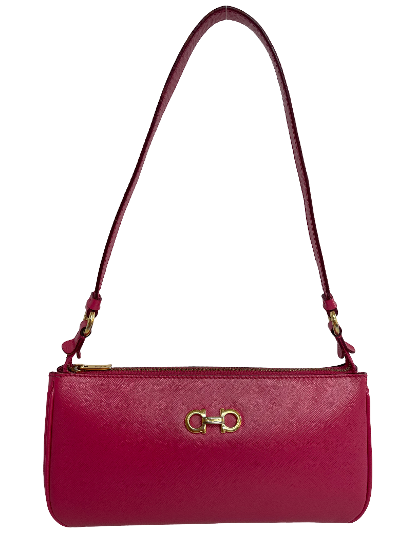 Salvatore Ferragamo Gancini Pink Leather Pochette
