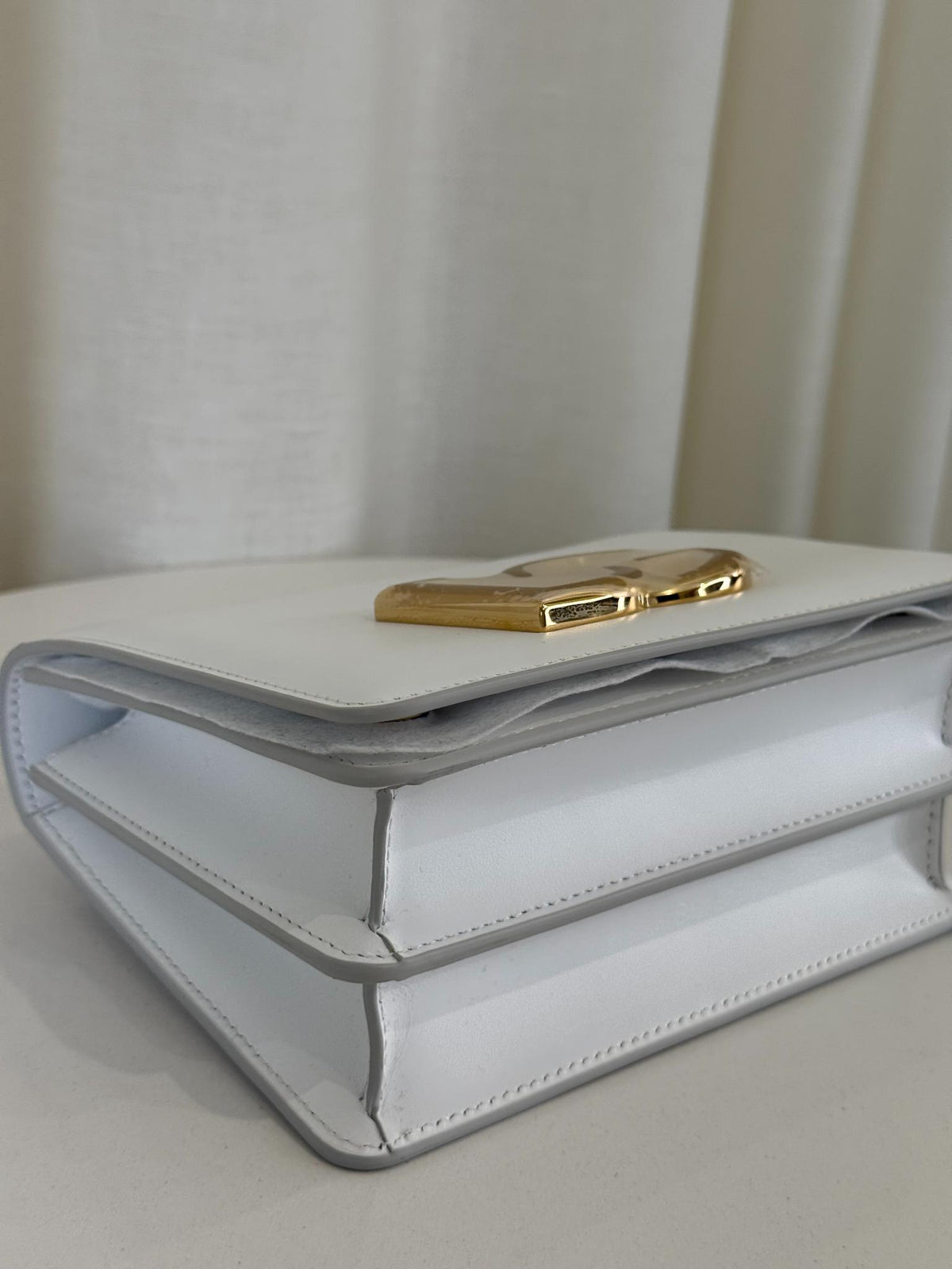 Dolce Gabbana 3.5 White Leather Crossbody Bag