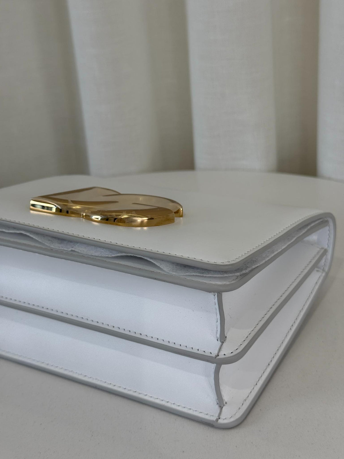 Dolce Gabbana 3.5 White Leather Crossbody Bag