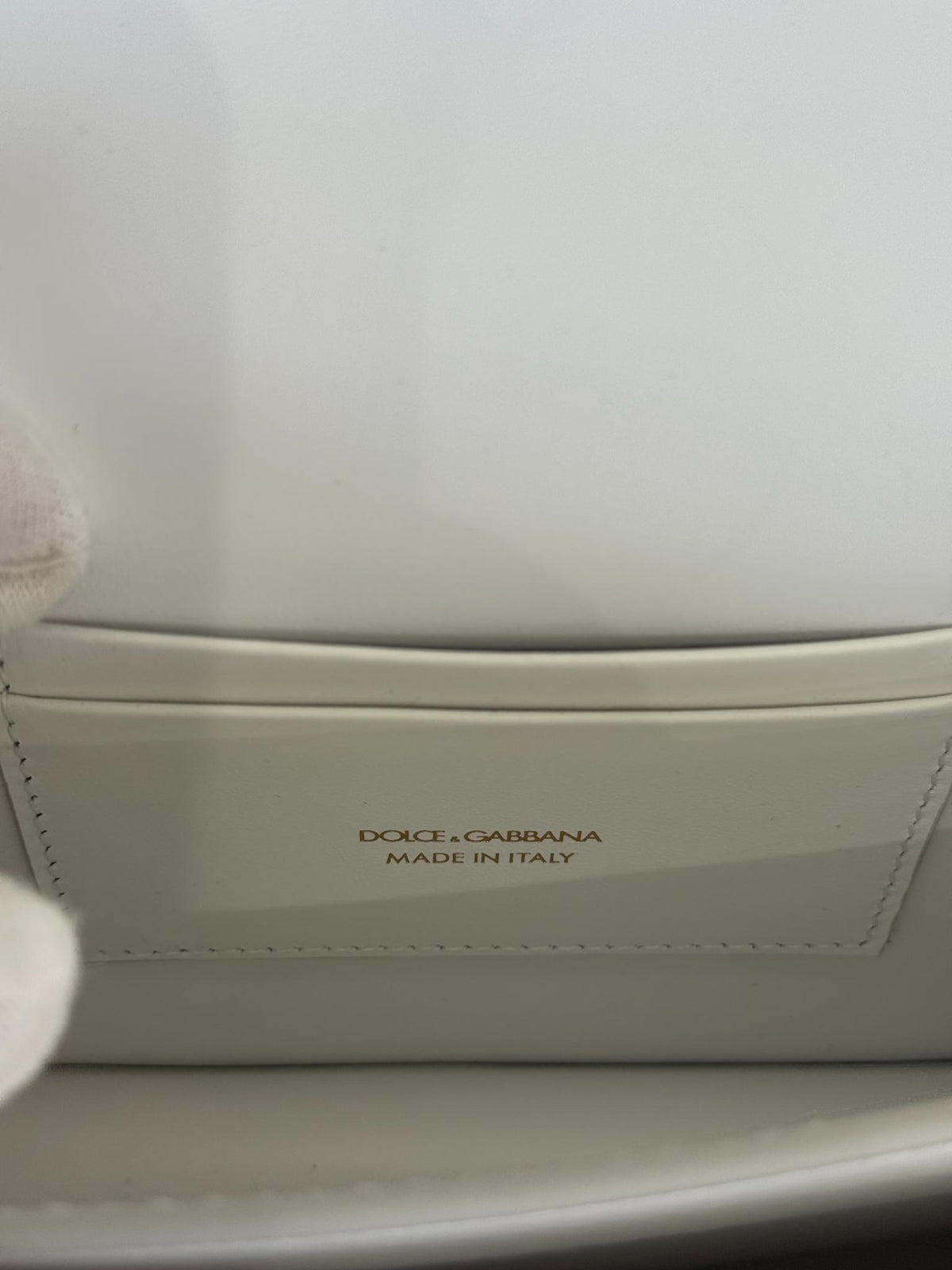 Dolce Gabbana 3.5 White Leather Crossbody Bag