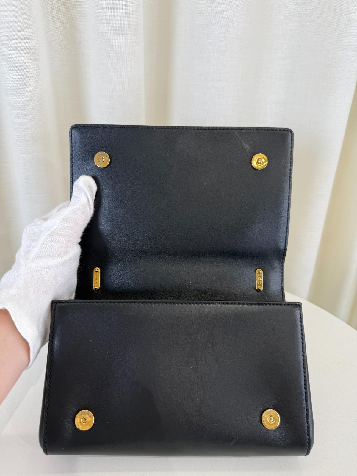 Dolce Gabbana DG Girls Black Calfskin Leather Shoulder Bag