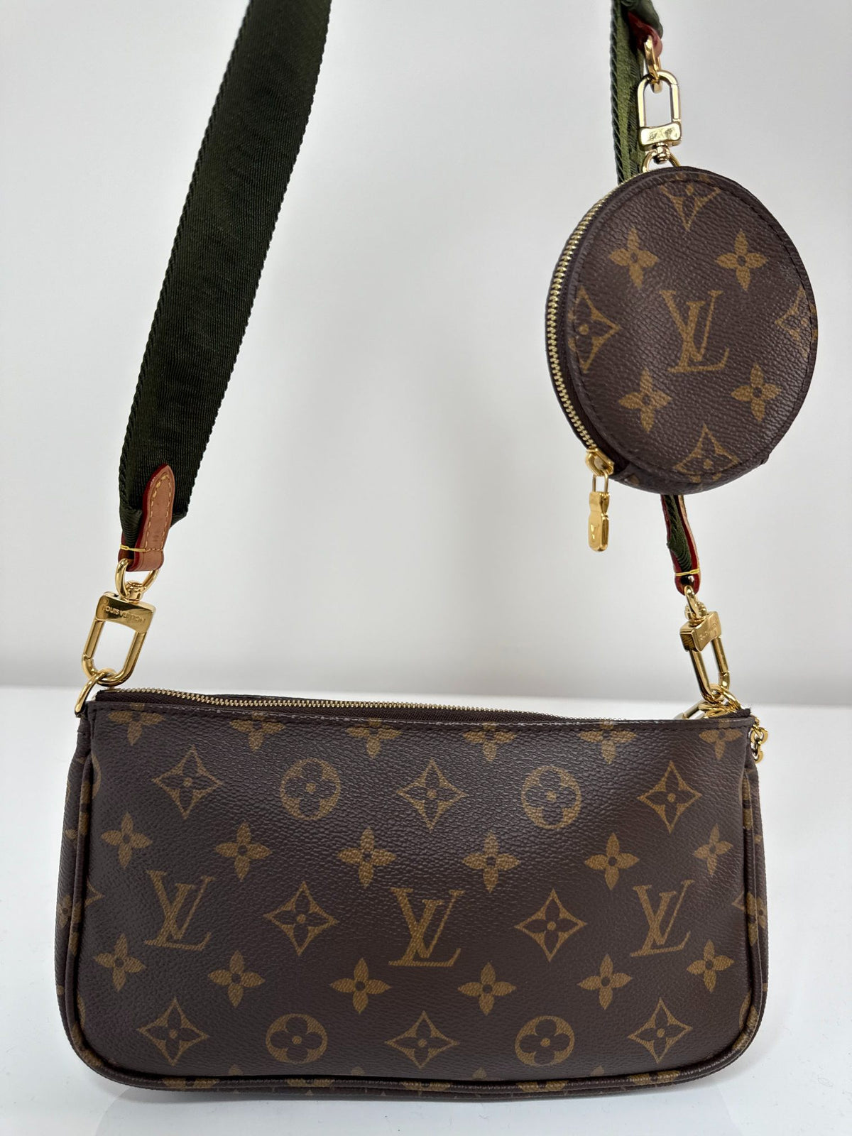 Louis Vuitton Multi Pochette Accessoires Khaki Strap Monogram Canvas