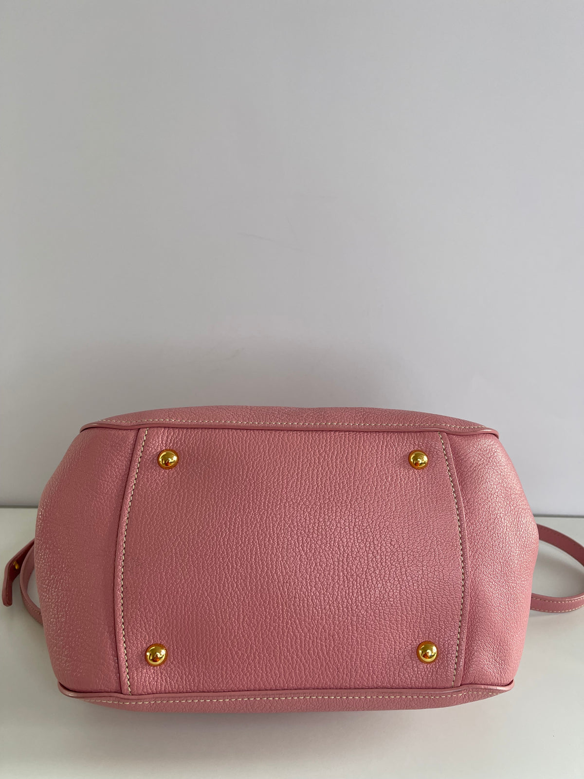 Miu Miu Madras Pink Leather Top Handle Bag