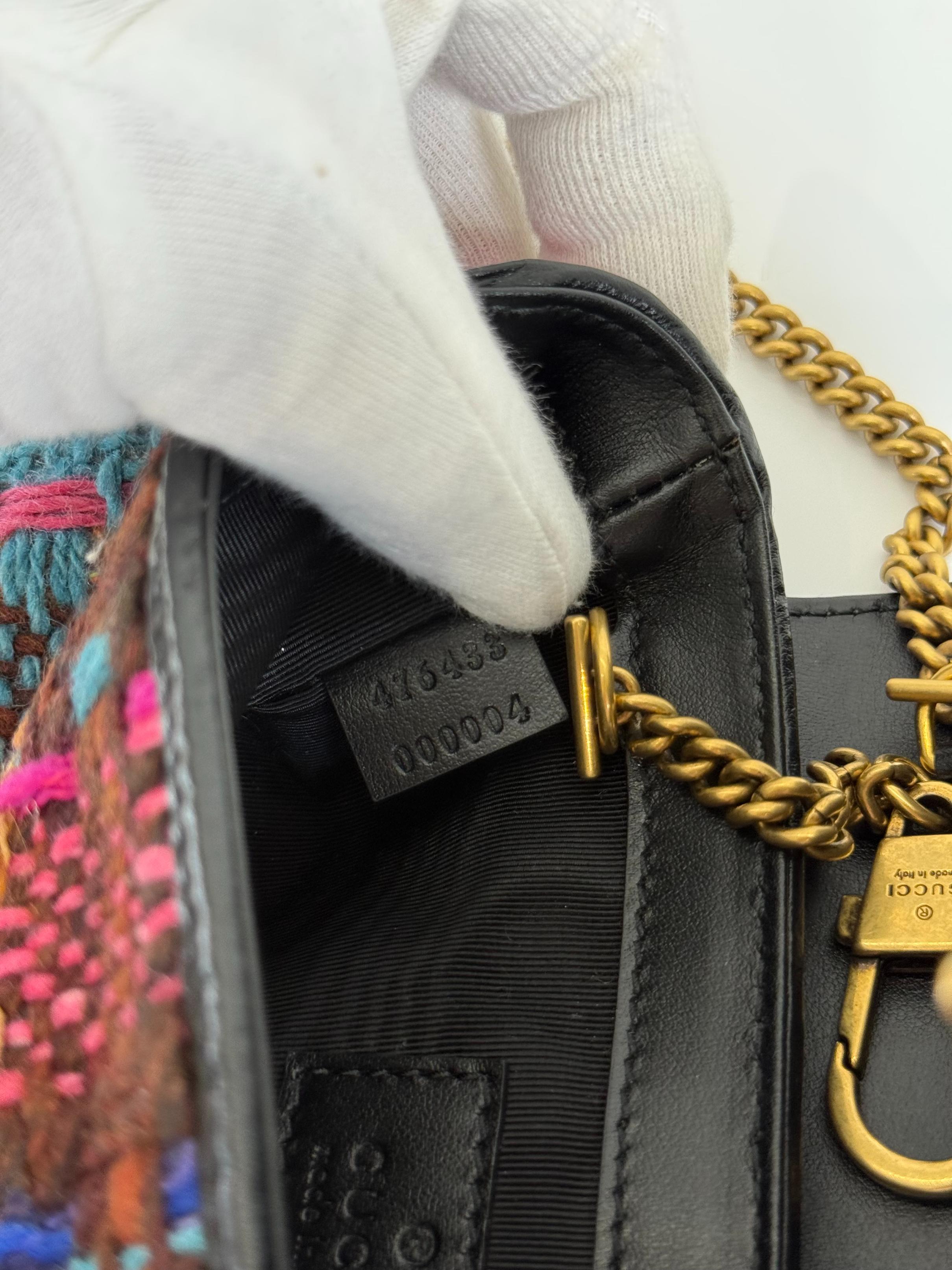 Gucci GG Marmont Super Mini Tweed Calfskin Spicy Check Multicolor