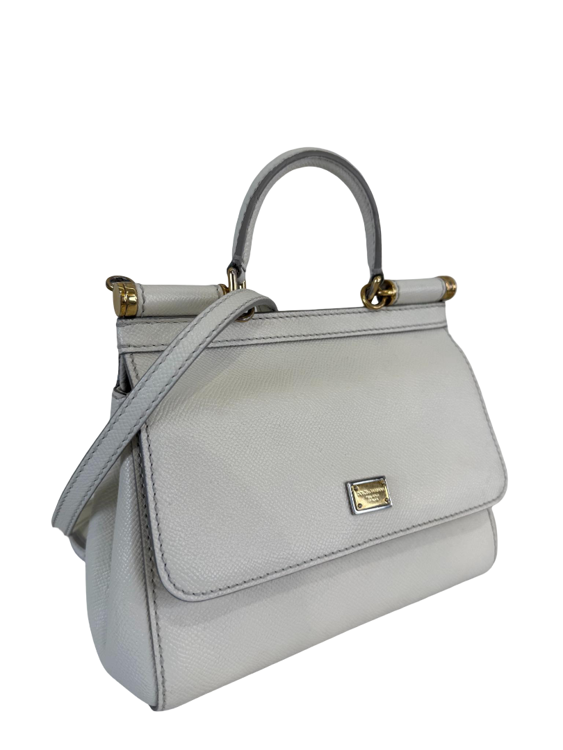 Dolce Gabbana Small Miss Sicily Ivory Dauphine Top Handle