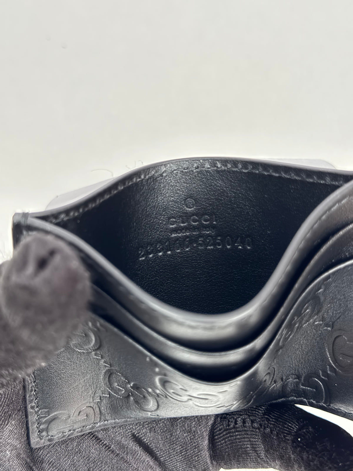 Gucci Guccissima Signature Card Holder Black