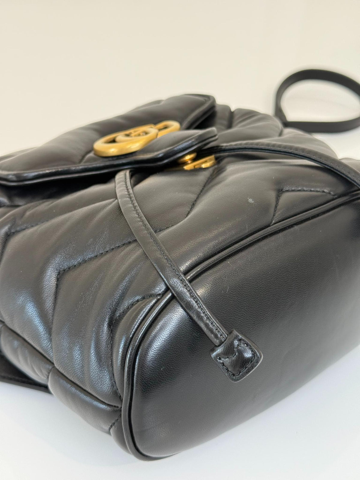 Gucci GG Marmont Black Matelasse Backpack