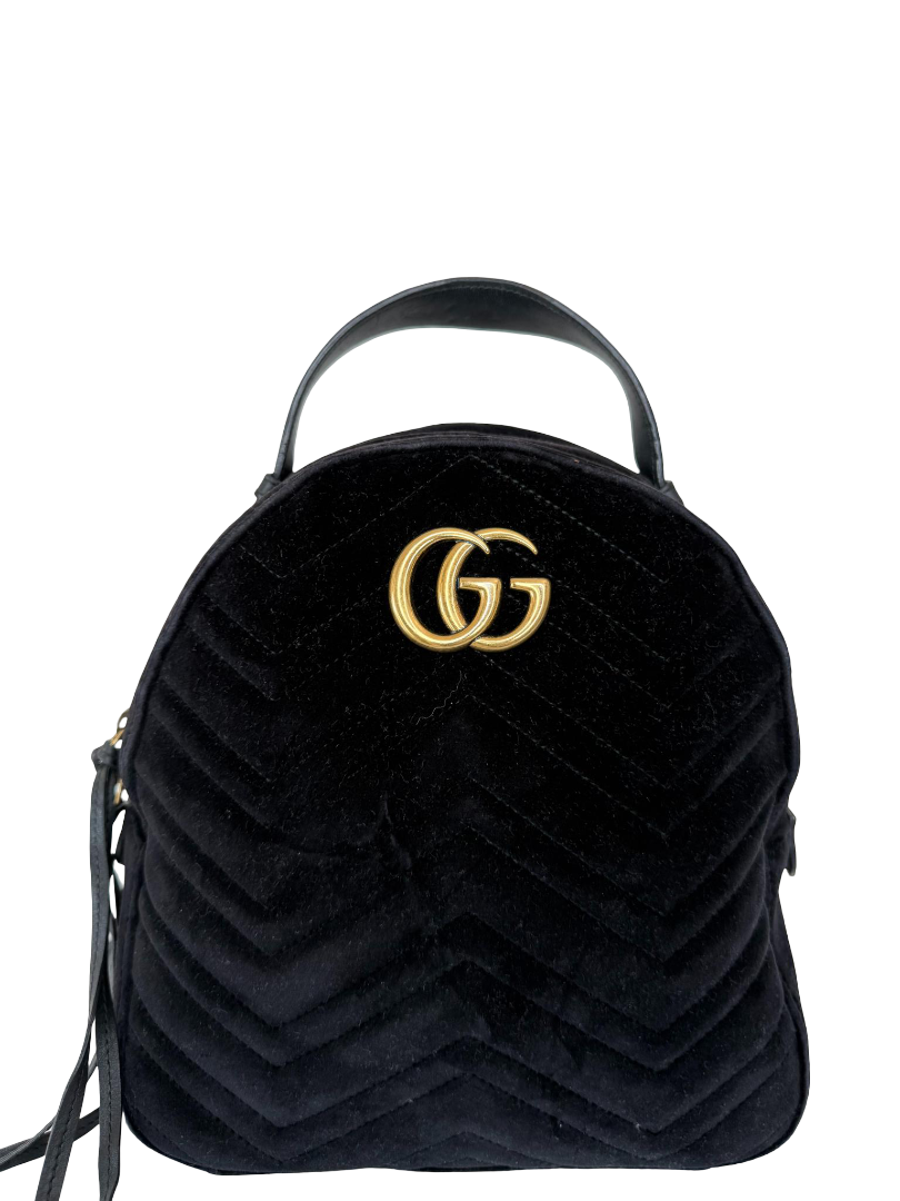 Gucci GG Marmont Matelasse Velvet Backpack