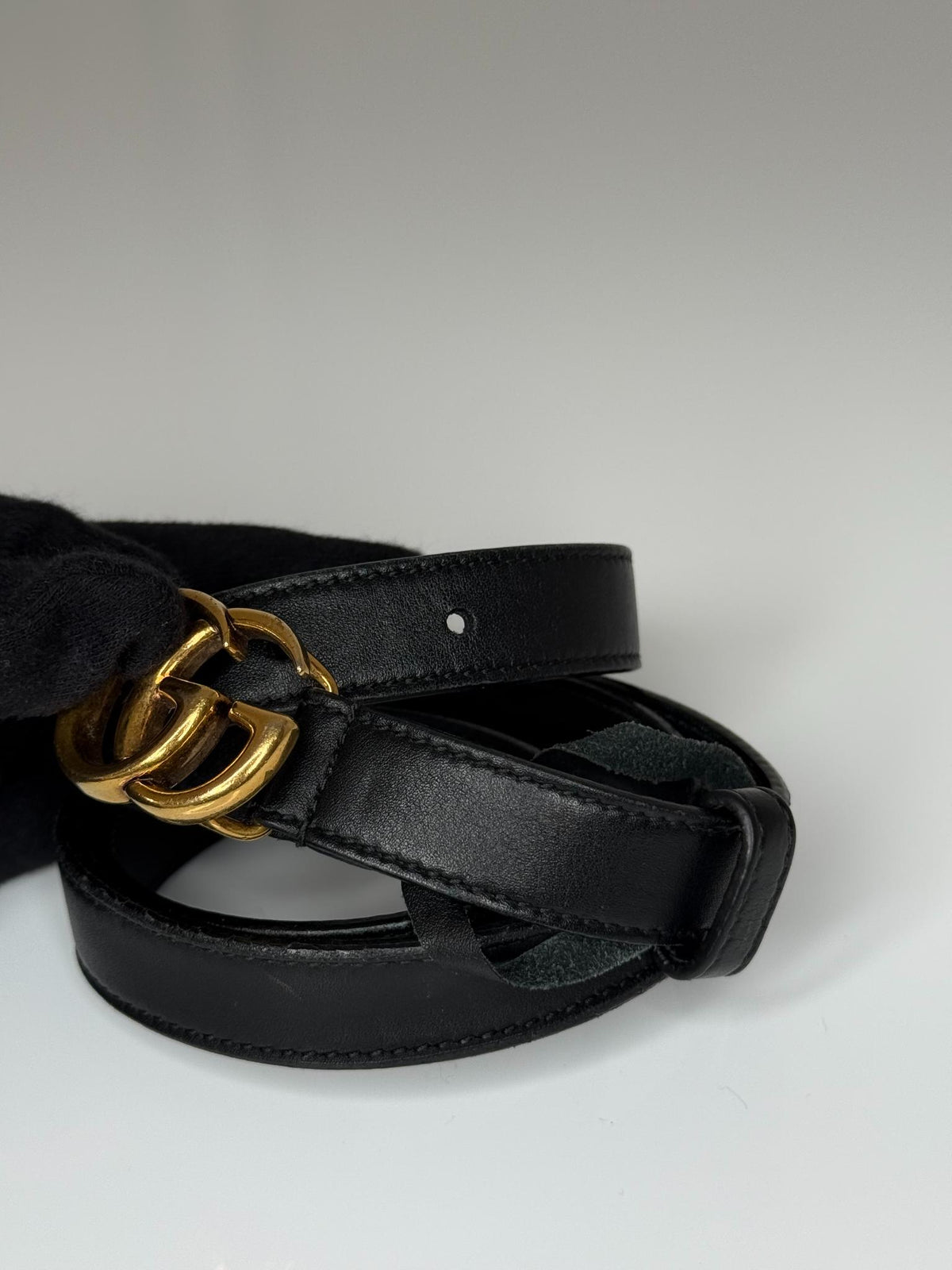 Gucci GG Marmont Thin Black Belt
