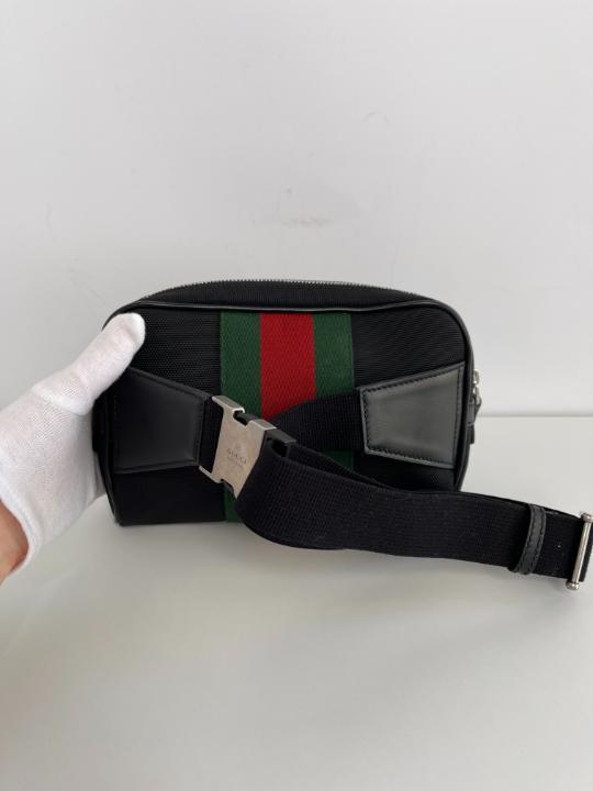 Gucci Web Monogram Canvas Slim Belt Bag