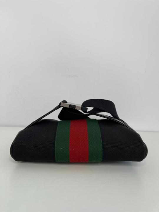 Gucci Web Monogram Canvas Slim Belt Bag
