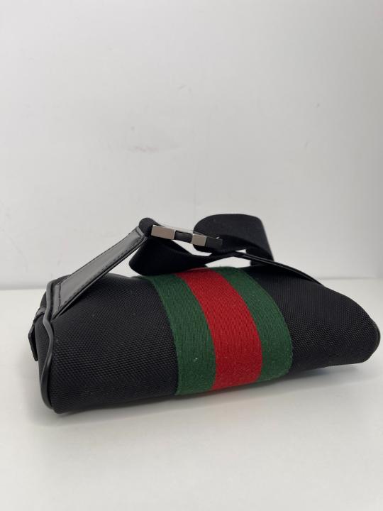 Gucci Web Monogram Canvas Slim Belt Bag