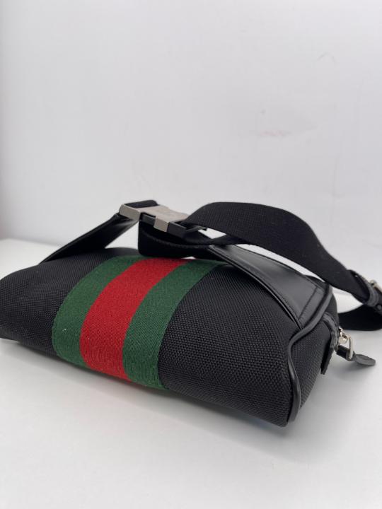 Gucci Web Monogram Canvas Slim Belt Bag