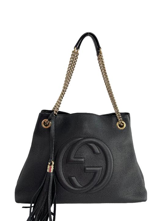 Gucci Pebbled Calfskin Medium Soho Chain Shoulder Bag