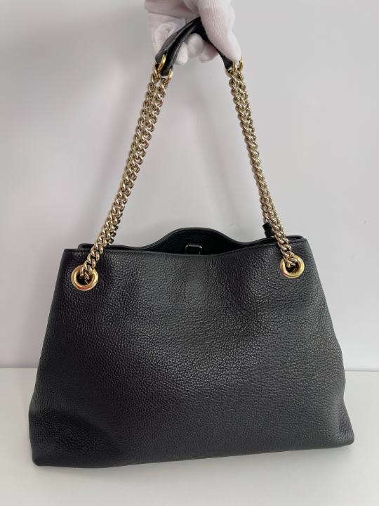 Gucci Pebbled Calfskin Medium Soho Chain Shoulder Bag