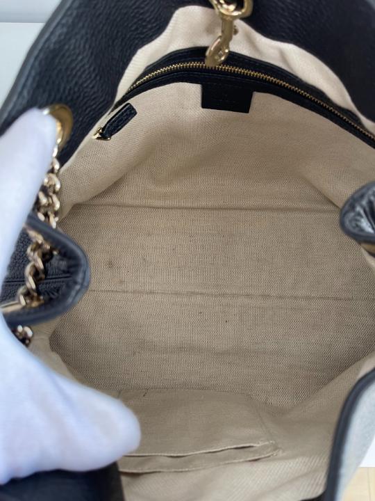 Gucci Pebbled Calfskin Medium Soho Chain Shoulder Bag