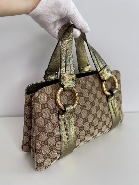 Gucci by Tom Ford GG Gold Bamboo Ring Handbag