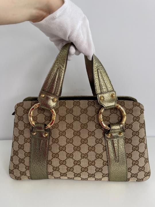 Gucci by Tom Ford GG Gold Bamboo Ring Handbag
